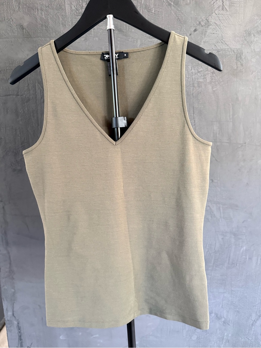 DKNY Olive Green Viscose Blend Tank Top size M